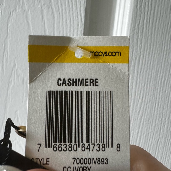 Cashmere Charter Club white sweater, Macy’s, NWT, sheer material - Picture 7 of 8